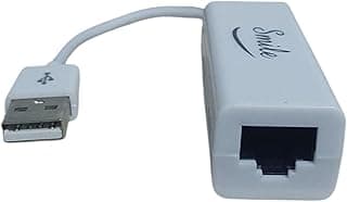 USB Ethernet Adapter- USB 2.0 To Ethernet RJ45 Internet Lan 10/100Mbps - USB 2.0 Network Converter Adapter Cable (White)