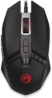 M112S Wired Optical Gaming Mouse, 4000 DPI, 7-Color Breathing Backlight, 7 Programmable Buttons, Ergonomic Design, 1.5m Cable Length, Black