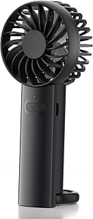 Handheld Fan, Portable USB Rechargeable Mini Fan with 3 Speeds, Lightweight Personal Fan for Handheld & Desktop Use with Hanging Hook, for Home Office Travel Outdoor