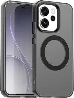 fascination magnetic phone case cover compatible with oppo reno 15 pro support wireless charging Candy PC Hybrid TPU Shockproof Phone Case for oppo reno 15 pro (Black)