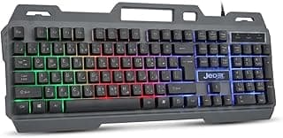 كيبورد العاب K101 مع اضاءة خلفية RGB وتأثيرات قوس قزح، كيبورد العاب سلكية متوافقة مع انظمة التشغيل المختلفة