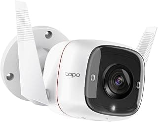 كاميرا مراقبة سمارت 1080P خارجية تابو C310 بوضع رؤية ليلية، 3 ميجا بيكسل من تي بي لينك، لاسلكي، أبيض