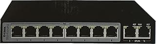 محول جيجابت بي او اي 8 منافذ - 8 منافذ بي او اي + 2 منفذ ابلينك 250 متر DGS-F1010P-E من دي-لينك