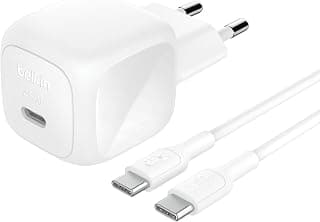 شاحن من بلكِن بمنفذ USB متوافق مع آيفون 16 و15 و14 وسامسونج S25 وبيكسل 9 بمنفذ واحد بقدرة 45 واط مع شحن سريع وتصميم مدمج