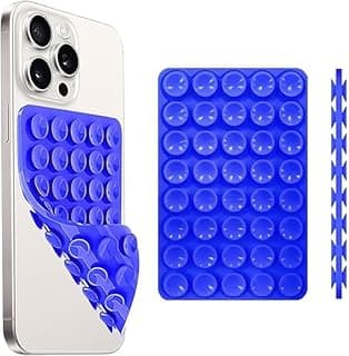 Phone Holder, Silicone Suction Cup, Stable and Non-Slip Grip, Strong Mobile Phone Holder for Selfie (Blue)
