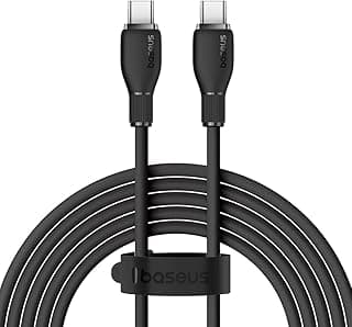 كابل جديد بيسوس 100 وات PD3.0 QC4.0 5 أمبير 1 متر Rapid Series شحن سريع Type-C إلى Type C كابل USB C مضفر نقل بيانات سريع 480 ميجابت في الثانية لجميع الموبايلات والتابلت والايباد والايفون وجالاكسي (أسود)
