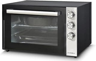 Electric Oven, 70L Large Capacity, 2500W Power, Adjustable Thermostat & 90-Minute Mechanical Timer, Stainless Steel Black Body, Made in Turkey - LX-9320