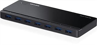 موزع USB يعمل بالطاقة 5 فولت/ 1.5 امبير مع 7 منافذ 3.0 للشحن السمارت ونقل البيانات متوافق انظمة ويندوز وماك او اس اكس ولينكس (UH700) من تي بي لينك، أسود