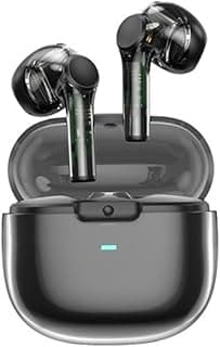 سماعات أذن لاسلكية TWS12 بتقنية بلوتوث 5.3، سماعات Hi-Fi ستيريو داخل الأذن مع صوت بيس نقي وتحكم باللمس، بطارية طويلة الأمد، سماعات رياضية مع علبة شحن - أسود