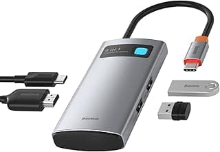 موزع USB C 4 في 1، محول تايب سي إلى HDMI بدقة 4K/30Hz مع توصيل طاقة 100 وات، منافذ بيانات USB 3.0/2.0 متوافق مع MacBook Pro ولابتوب ديل والمزيد