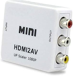 محول HDMI 1080p الى 3rca من شينفان مركب يدعم pal-ntsc مع كيبل شحن USB للابتوب والتلفزيون والكمبيوتر وبلاي ستيشن 3 بلو راي ودي في دي اس تي بي اتش سي ار كاميرا fl-fr صوت سينغالز تغيير موصل أبيض