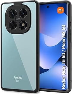 جراب موبايل متوافق مع Redmi Note 15 5G ، خفيف الوزن بتقنية هايبرد من البولي كربونات والبولي يوريثين الحراري،واقي مضاد للصدمات واقي للكاميرات ، شفاف
