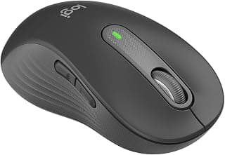 ماوس لاسلكي لوجيتك Signature M650 L لليد اليسرى - للأيدي الكبيرة، بطارية سنتين، نقرات صامتة، أزرار جانبية قابلة للتخصيص، بلوتوث، للكمبيوتر/ماك/أجهزة متعددة/كروم بوك - رمادي