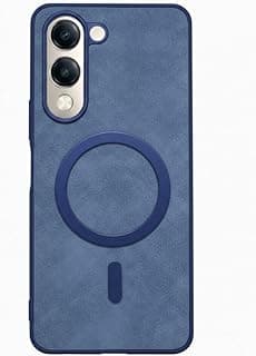 Compatible with Vivo Y29 Premium Quality Leather Side Soft, Back Hard) Back Cover Case (Blue)