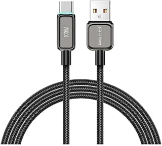 Recci RS42C Lamp Display PD100W Fast Charging USB to C Cable - Black
