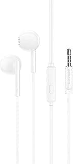 BM76 Ocean Universal 3.5mm Wired Earphones, Hi-Fi 14mm Dynamic Driver with In-line Microphone, Reinforced 1.2m Tangle-Free TPE Cable – White