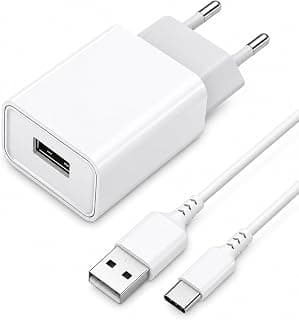 شاحن سريع USB إلى Type-C بقدرة 12 وات أبيض متوافق مع OPPO وسامسونج Galaxy A05S A15 A25 S8 S9