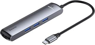 محطة توصيل ذكية 6 في 1 من ميكانيكال اي (Type-C إلى PD و HDMI و USB 3.0 و 3 RJ45 منفذ إيثرنت) رمادي