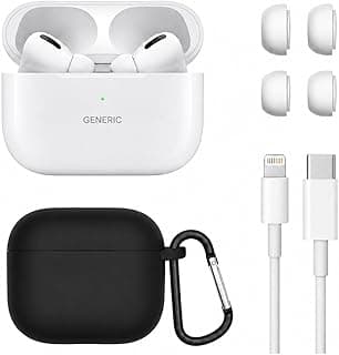 Pro 2 Wireless Bluetooth Earbuds + Silicone Protective Case with Noise Cancelling and Wireless Charging Case, In Ear Compatible with iPhone and Android, White