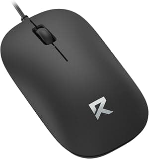 ريدراجون ماوس ضوئي سلكي BM-2892 - ماوس كمبيوتر USB 1200 نقطة لكل بوصة، تصميم مريح يمكن استخدامه بكلتا اليدين، عجلة تمرير دقيقة، ماوس توصيل وتشغيل للكمبيوتر واللاب توب وويندوز وماك او اس، اسود
