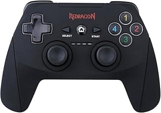 يد تحكم جيمنج Redragon G808، يد تحكم للكمبيوتر، جويستيك باهتزاز مزدوج، Harrow، للكمبيوتر ويندوز، PS3، بلايستيشن، اندرويد، Xbox 360 (أسود-لاسلكي)