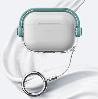 Safety Lock for Airpods 4,TPU Clear Case for Apple Airpods 4 Case 2024 with, Drop Protection Airpods 4 Case Cover for Men for Women with Lock and Keychain, (Clear+Green)
