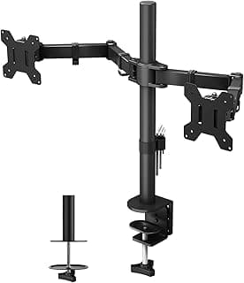 Dual Monitor Desk Mount, Heavy Duty Fully Adjustable Steel Stand, Dual Monitor Arm for Desk, Fits Two Screens up to 30 inch, Computer Monitor Stand with VESA Mount, Holds up to 26 lbs per Arm