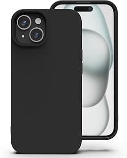 Mobile Magic Soft Douple Layer Silicone Case with Microfiber Lining For Apple iPhone 15 6.1 Inch (Black)