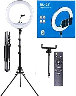 رينج لايت 21 بوصة بالحامل مع حامل 1 للموبايل او الكاميرا بدون شنطة RL-21 LED Ring Light