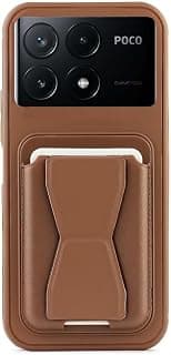 Case For POCO X6 PRO, Multi-Functional Magnetic Vertical & Horizontal Stand Case, Slim Cute Silicone Protective Kickstand Holder Phone Case (Camel)