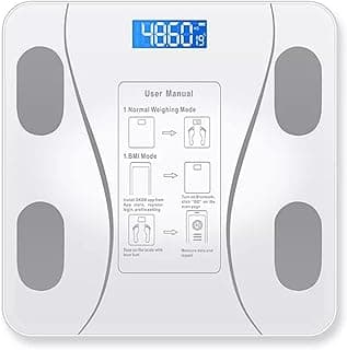Smart Bluetooth Body Scale – Digital Weight, Fat, Muscle and BMI Analyzer with LED Display, 180kg Capacity