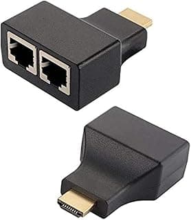 Full HD Network Extender Converter Adapter, 30M HDMI to Dual RJ45 Network Cable Extender, Splitter, Repeater by Cat 5e Cat 6 1080P