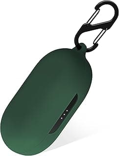 Silicone Case for Anker Soundcore AeroFit, Protective Cover with Carabiner (Emerald Green)