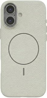 Basics Luxury (Compatible With MagSafe For iphone 17) Leather Texture Back Cover| Raised Camera Protection | Slim Fit Shockproof Case with (Off White)