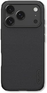 جراب Nillkin Super Frosted Shield Pro لهاتف ابل ايفون 17 برو ماكس - غطاء مطفي مانع للانزلاق مع امتصاص للصدمات وحماية للعدسة (اسود)