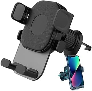 V Volt A12 Car Phone Holder 360 Degree Rotatable Strong Clip Anti Shake Easy Installation for iPhone 15 14 13 12 Pro Max Samsung Galaxy S24 S23 Ultra Pixel (Black)