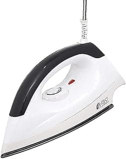 مكواة كهربائية للملابس من فيرست - لون اسود وابيض - 1200 وات - WD-1885