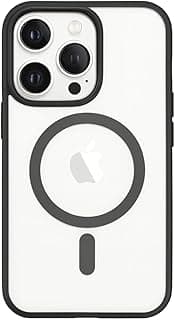 جراب مغناطيسي شفاف مضاد للصدمات مع حواف مرتفعة ومضاد للاصفرار لـ iPhone (أسود، iPhone 12/12 Pro)