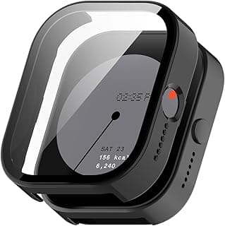 QWYJ for CMF by Nothing Watch Pro D395 Case PC Case with Screen Protector for CMF by Nothing Watch Pro D395 (Black)