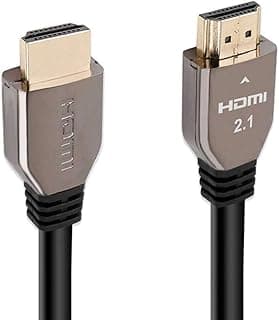 كابل HDMI 2.1 8K للفيديو بسرعة 48 جيجا/ثانية مع eARC قناة ارتداد صوتي محسنة، سلك بطول 3 متر مضاد للتشابك بنظام دعم الوان HDR للشاشات وتلفزيون UHDTV والبروجكتور، موديل Prolink8k-300 من بروميت