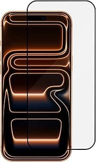 واقي شاشة زجاجي شفاف مقوى متوافق مع iPhone 17 Pro Max و iPhone 16 Plus، مضاد للخدش، تركيب بدون فقاعات، تغطية كاملة من الحافة للحافة، إطار أسود