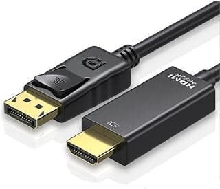 Generic DP to HDMI Converter Cable 1.8m / Approx. 6ft - 4K x 2K Resolution 3D Video - Gold-Plated Plug and Play - Stable Transmission - Compatible with Laptops, PCs and HDMI Devices