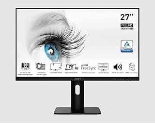 شاشة برو MP273 إنتاجية للأعمال 27 بوصة، شاشة عرض IPS بتقنية FHD ومعدل تحديث 75Hz مضادة للتوهج، وقت استجابة 5 مللي ثانية، لعرض 16.7 مليون لون، تقنية فري سينك، مكبرين صوت 2 زات من ام اس اي - لون أسود