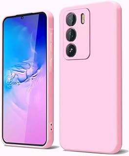 Silicone Case Compatible with Realme C71 Soft Silicone Gel Rubber Shockproof Cover Matte Finish with Cloth Inner Lining Realme C71 Case (Pink)