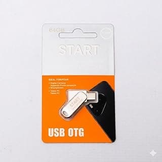 **ذاكرة فلاش ستارت او تي جي 2×1 64G** بسعة **64GB**، مع منفذين **من النوع C** و**USB** لنقل سريع وآمن
