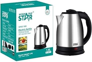 كاتل كهربائي ST-6011-D، غلاية ستانلس ستيل سريعة الغليان مع حماية أمان 1.8 لتر - A1-727