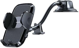 حامل هاتف للسيارة JR-ZS259 V VOLT بذراع طويل مرن وقاعدة شفط قوية، ثبات ضد الاهتزاز، دوران 360 درجة لآيفون وسامسونج