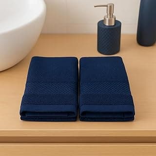 Burak Tekstil 2-Pieces Towel, 100% Cotton Towel (Navy Blue, Face Towel (30 * 30 cm))