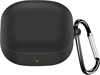 جراب سيليكون متوافق مع سامسونج Galaxy Buds 2 Pro/Buds 2 / Buds Live/Buds FE - خفيف الوزن ومضاد للصدمات (الجراب فقط، السماعات غير متضمنة) - أسود
