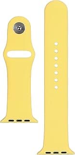 استيك رياضي عام متوافق مع ابل واتش 42 / 44mm، سيليكون ناعم، لون أصفر، مقاس صغير